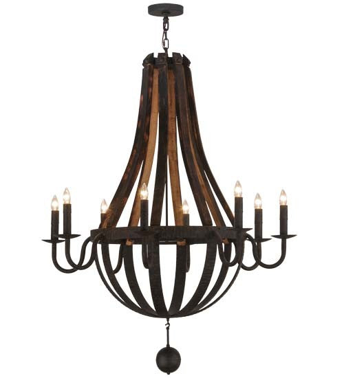 2nd Avenue Barrel Stave 15855-2 Chandelier Light - Coffee Bean