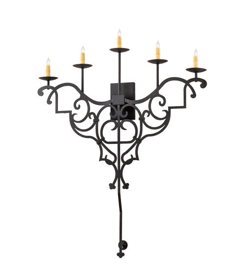 2nd Avenue Fleur De Lys 18938-181 Wall Sconce Light - Costello Black