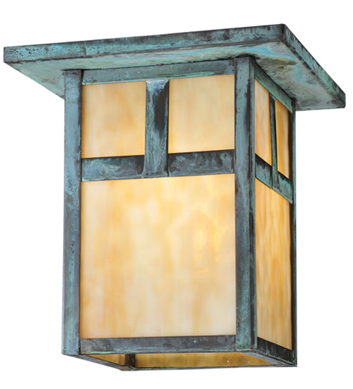 Meyda Tiffany Lighting 107460 Hyde Park One Light Flushmount Outdoor Verde
