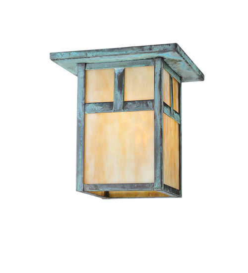 Meyda Tiffany Lighting 107460 Hyde Park One Light Flushmount Outdoor Verde