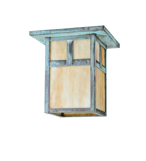 Meyda Tiffany Lighting 107460 Hyde Park One Light Flushmount Outdoor Verde
