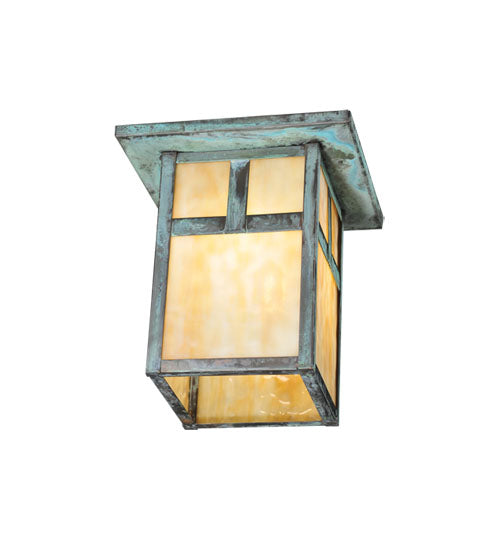 Meyda Tiffany Lighting 107460 Hyde Park One Light Flushmount Outdoor Verde