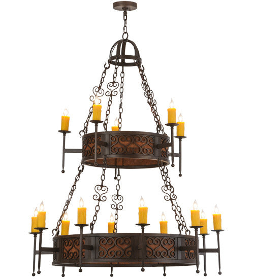 2nd Avenue Toscano 219486-2 Chandelier Light - Cafe Noir Natural Rust