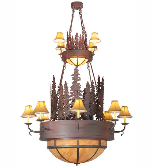 2nd Avenue Walden Pine 29781-7 Chandelier Light - Rust Over Wrought Iron