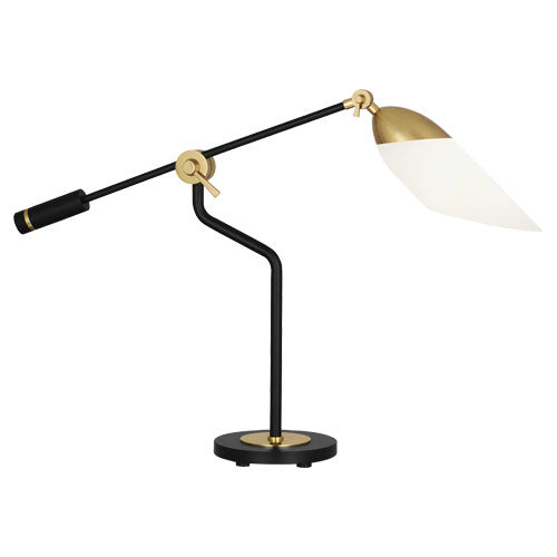 Robert Abbey Lighting 1210 Ferdinand Lamp Matte Black Painted W/ Modern Brass