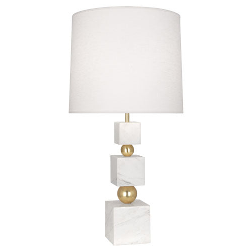 Robert Abbey Lighting 237 Jonathan Adler Totem Lamp Modern Brass W/ White Marble