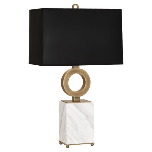 Robert Abbey Lighting 405B Oculus Lamp Warm Brass W/ White Marble Base