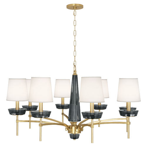 Robert Abbey Cristallo 625 Chandelier Light - Modern Brass w/ Smoke Crystal