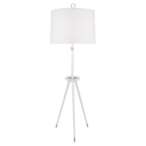 Robert Abbey Lighting AW671 Jonathan Adler Ventana Lamp White Wood W/ Polished Nickel