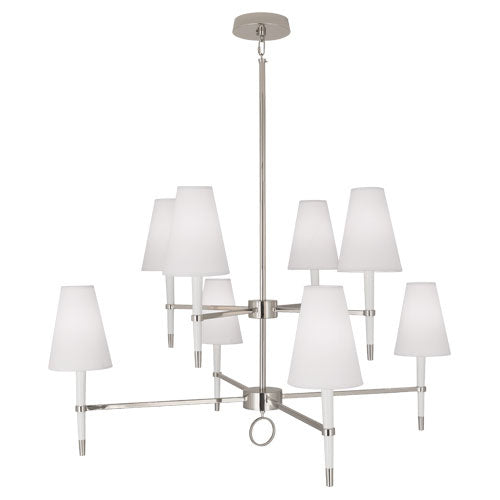 Robert Abbey Jonathan Adler Ventana AW673 Chandelier Light - White Wood w/ Polished Nickel