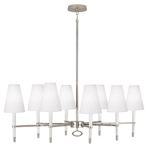 Robert Abbey Jonathan Adler Ventana AW718 Chandelier Light - White Wood w/ Polished Nickel