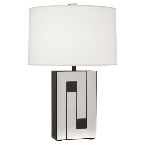 Robert Abbey Lighting BK579 Blox Lamp Black Enamel W/ Polished Nickel