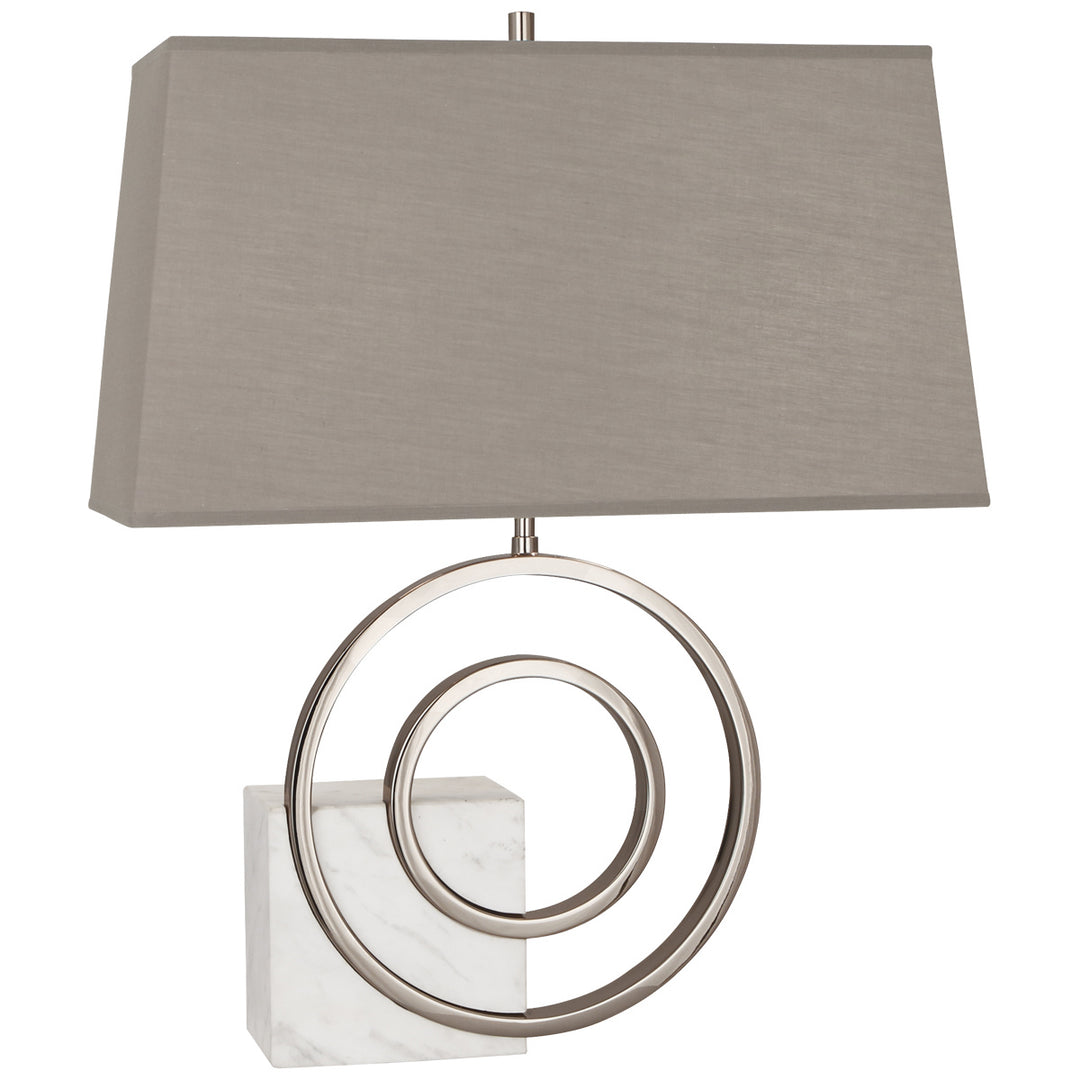 Robert Abbey Lighting R910G Jonathan Adler Saturn Lamp Polished Nickel W/ White Marble