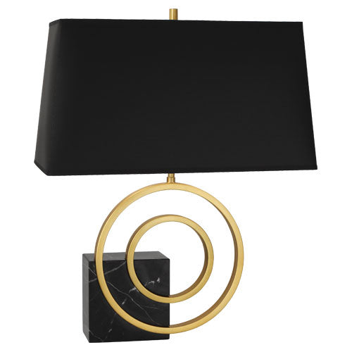 Robert Abbey Lighting R911B Jonathan Adler Saturn Lamp Antique Brass W/ Black Marble