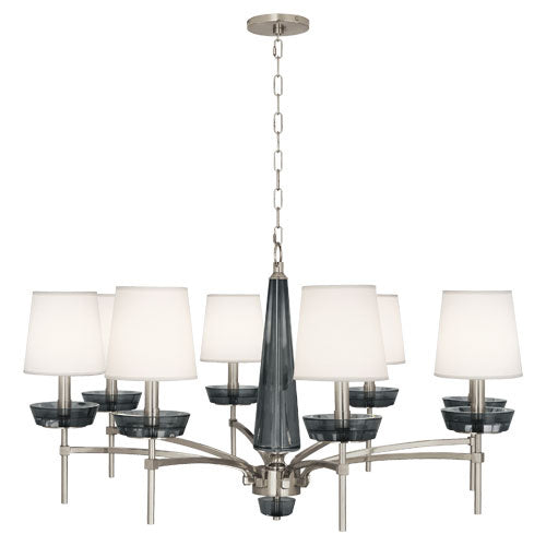 Robert Abbey Cristallo S625 Chandelier Light - Polished Nickel w/ Smoke Gray Crystal