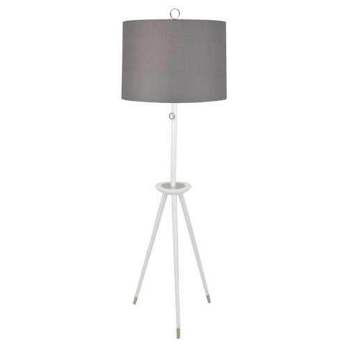 Robert Abbey Lighting WH671 Jonathan Adler Ventana Lamp Whiteed Wood W/Polished Nickeled