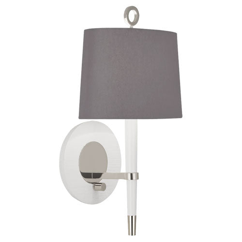 Robert Abbey Jonathan Adler Ventana WH672 Wall Sconce Light - Whiteed Wood w/Polished Nickeled