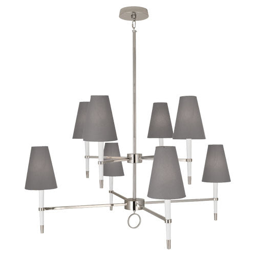 Robert Abbey Jonathan Adler Ventana WH673 Chandelier Light - Whiteed Wood w/Polished Nickeled