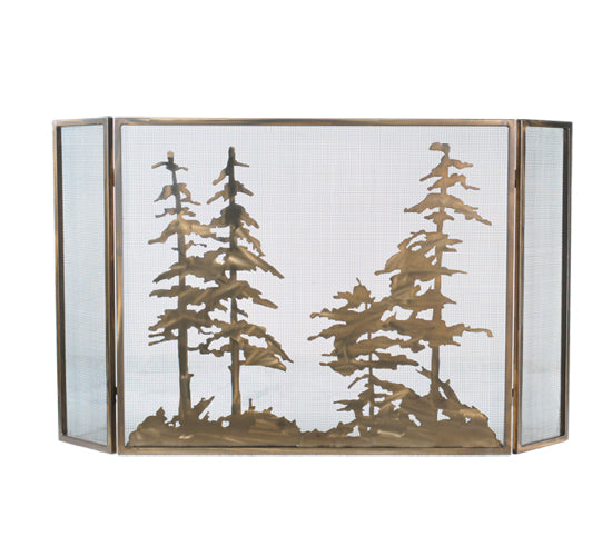 Meyda Tiffany Lighting 107632 Tall Pines Fireplace Screen Home Decor Copper/Antique/Verde