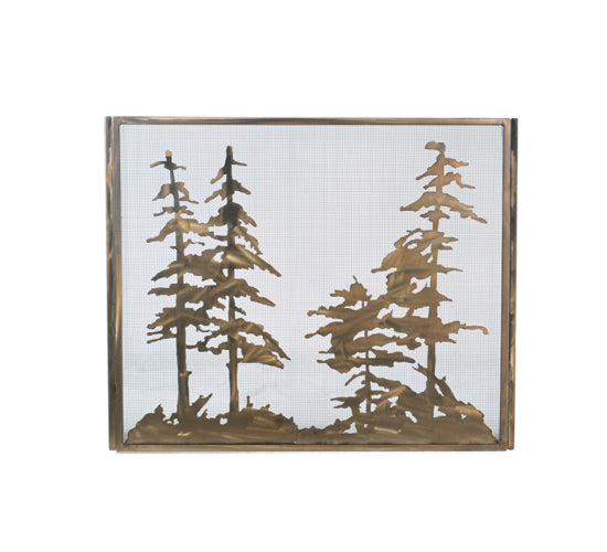 Meyda Tiffany Lighting 107632 Tall Pines Fireplace Screen Home Decor Copper/Antique/Verde