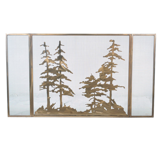 Meyda Tiffany Lighting 107632 Tall Pines Fireplace Screen Home Decor Copper/Antique/Verde