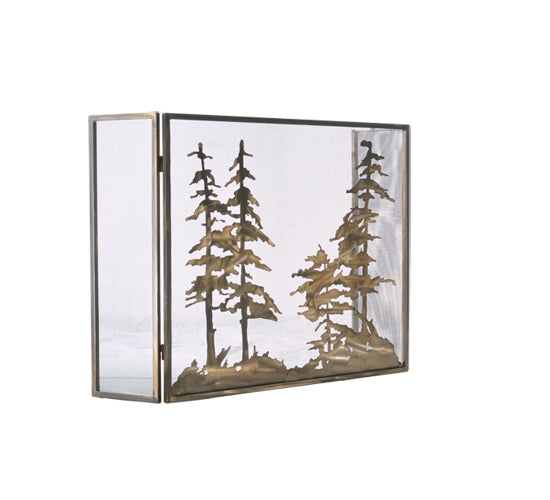 Meyda Tiffany Lighting 107632 Tall Pines Fireplace Screen Home Decor Copper/Antique/Verde