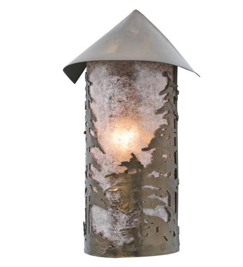 Meyda Tiffany Lighting 107657 Tall Pines One Light Wall Sconce Outdoor Copper/Antique/Verde