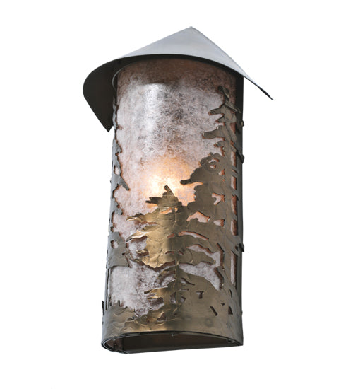 Meyda Tiffany Lighting 107657 Tall Pines One Light Wall Sconce Outdoor Copper/Antique/Verde