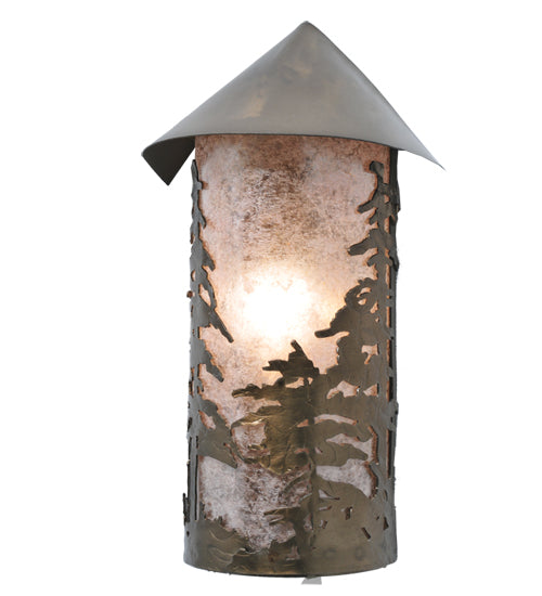 Meyda Tiffany Lighting 107657 Tall Pines One Light Wall Sconce Outdoor Copper/Antique/Verde