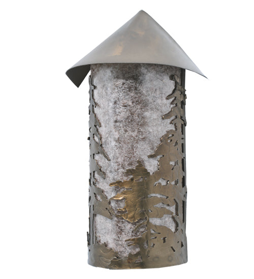 Meyda Tiffany Lighting 107657 Tall Pines One Light Wall Sconce Outdoor Copper/Antique/Verde