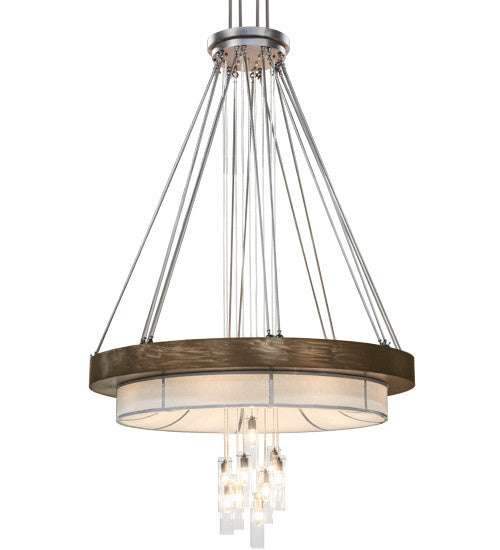 2nd Avenue Cilindro 63594-1 Chandelier Light - Extreme Chrome, Antique Copper, And Pewter