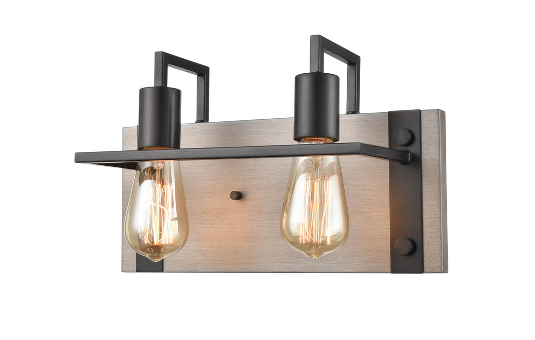 Revolution BL822CZWO Bath Vanity Light 13 in. wide - Celestial Bronze And Weathered Oak