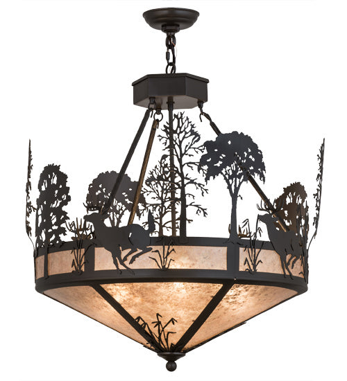 Meyda Tiffany Deer On The Loose 106999 Pendant Light - Timeless Bronze