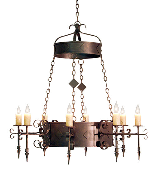 Meyda Tiffany Diamante 117173 Chandelier Light - Antique Brass