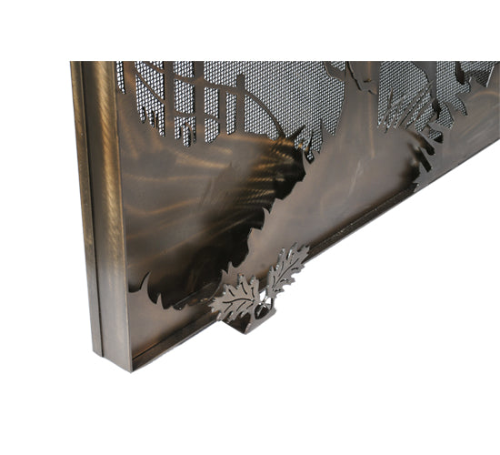 Meyda Tiffany Lighting 107759 Deer On The Loose Fireplace Screen Home Decor Copper/Antique/Verde