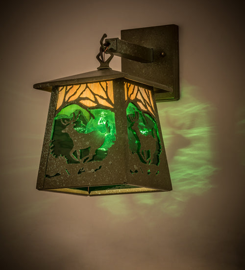Meyda Tiffany Lighting 107760 Stillwater One Light Wall Sconce Outdoor Copper/Antique/Verde
