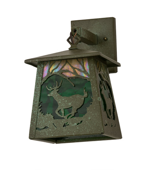 Meyda Tiffany Lighting 107760 Stillwater One Light Wall Sconce Outdoor Copper/Antique/Verde