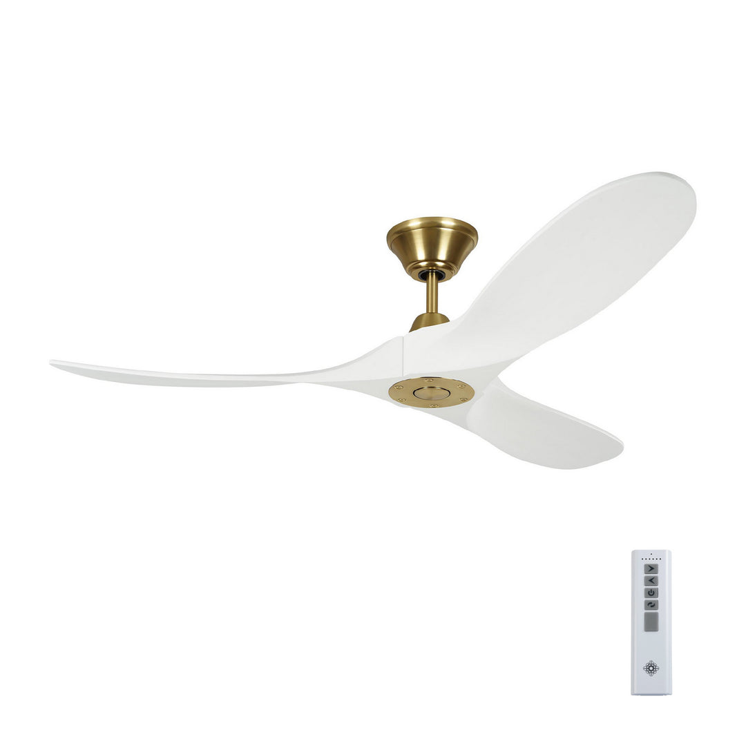 Visual Comfort Fan Maverick 52 3MAVR52RZWBBS Ceiling Fan - Burnished Brass, Matte White/Matte White/