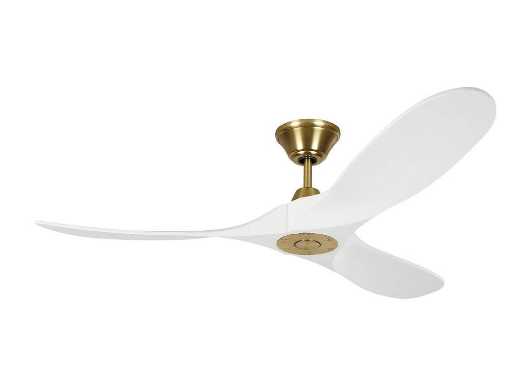 Visual Comfort Fan Maverick 52 3MAVR52RZWBBS Ceiling Fan - Burnished Brass, Matte White/Matte White/