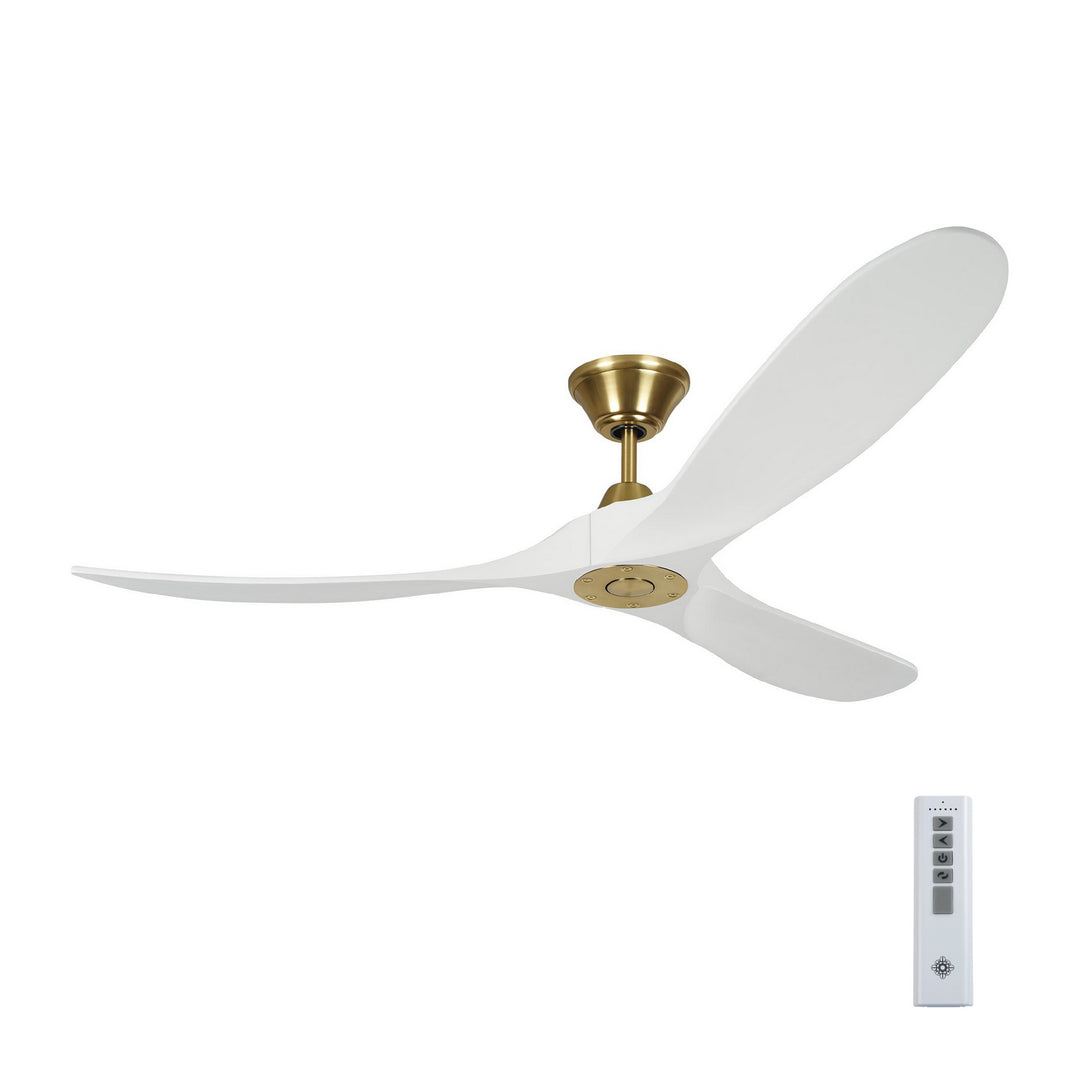 Visual Comfort Fan Maverick 60 3MAVR60RZWBBS Ceiling Fan - Burnished Brass, Matte White/Matte White/