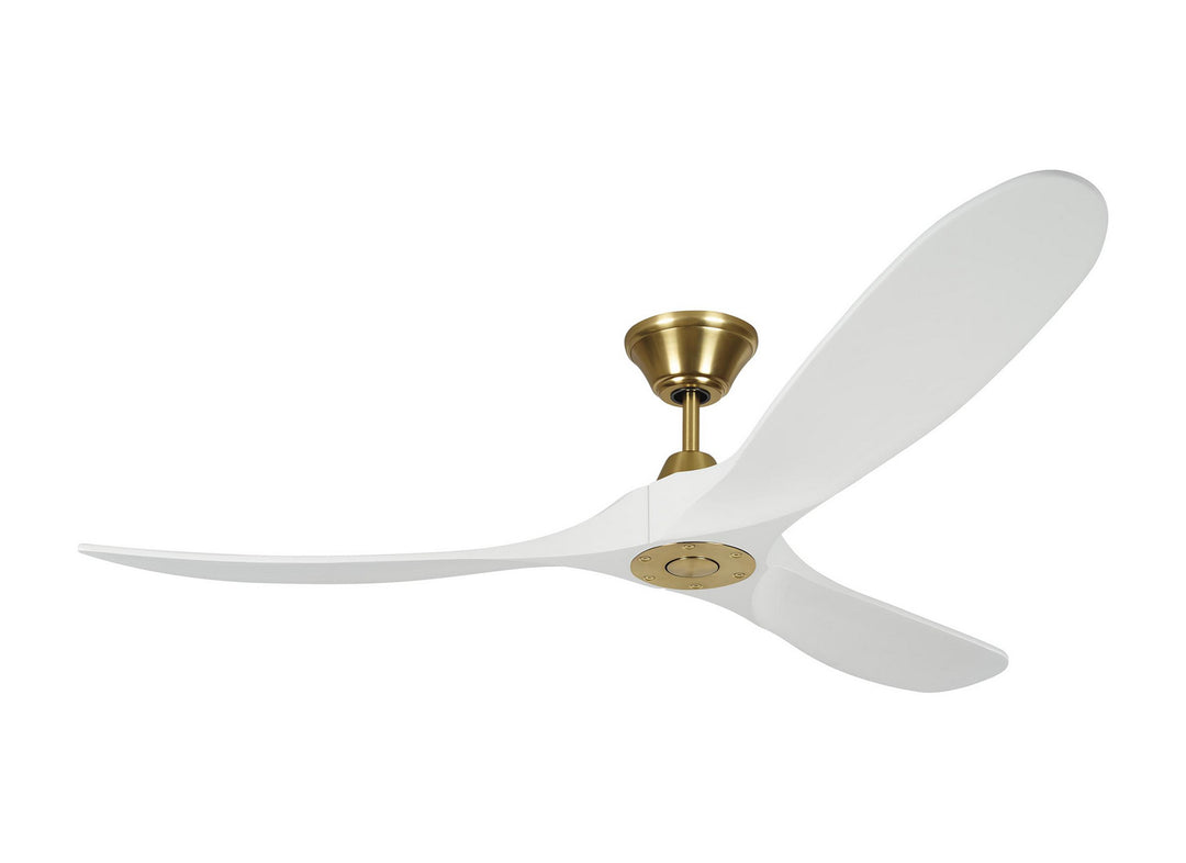 Visual Comfort Fan Maverick 60 3MAVR60RZWBBS Ceiling Fan - Burnished Brass, Matte White/Matte White/