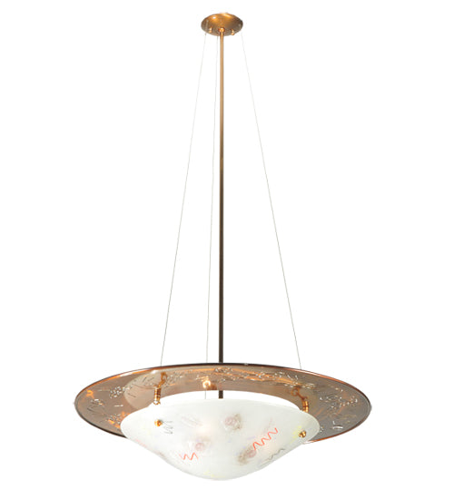 Meyda Tiffany Metro Fusion 107810 Pendant Light - Nickel, Transparent Copper