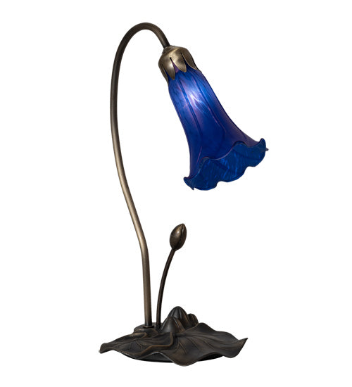 Meyda Tiffany Lighting 13739 Blue One Light Accent Lamp Lamp Bronze / Dark