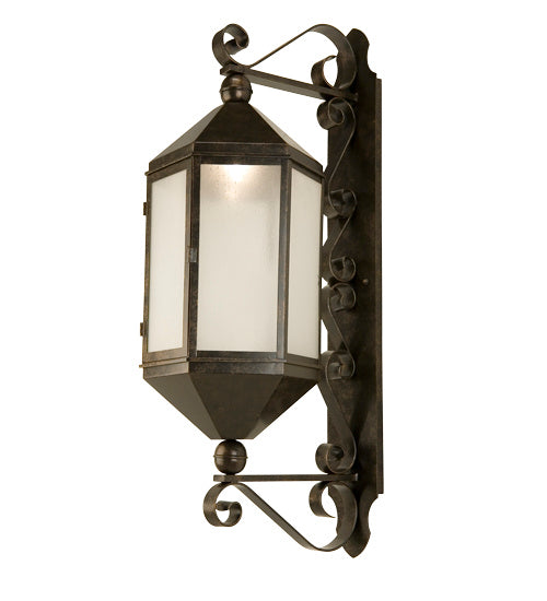 Meyda Tiffany Lighting 146468 Plaza Lantern 14" Wall Sconce Outdoor Bronze / Dark