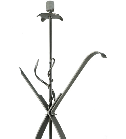 Meyda Tiffany Lighting 107837 Nehoc One Light Floor Base Utility Light Pewter, Nickel, Silver