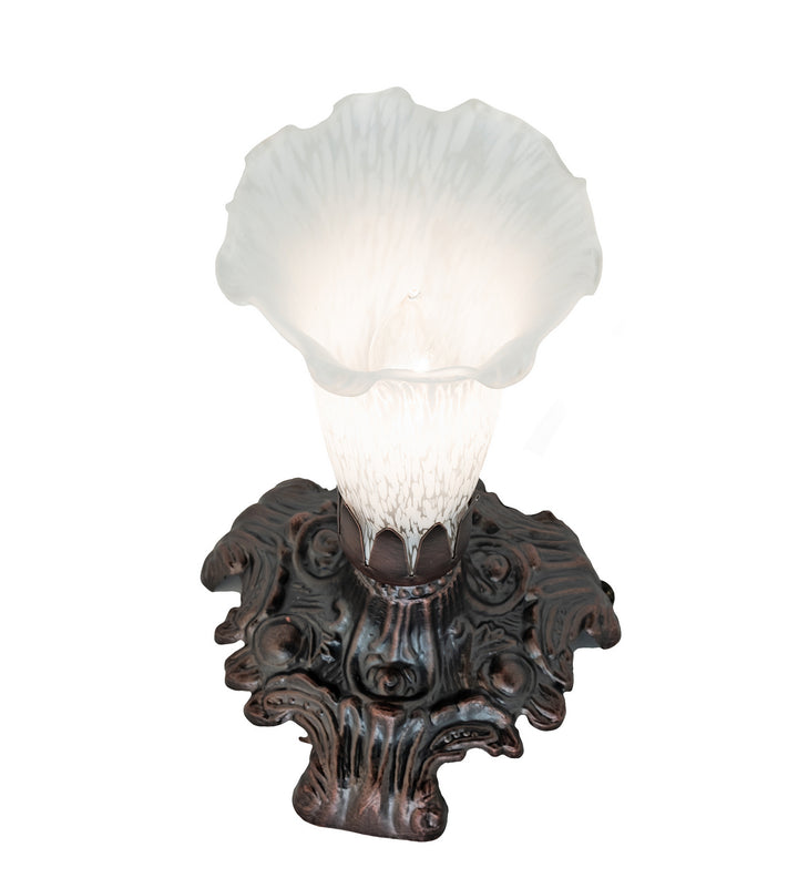 Meyda Tiffany Lighting 14946 White One Light Mini Lamp Lamp Bronze / Dark