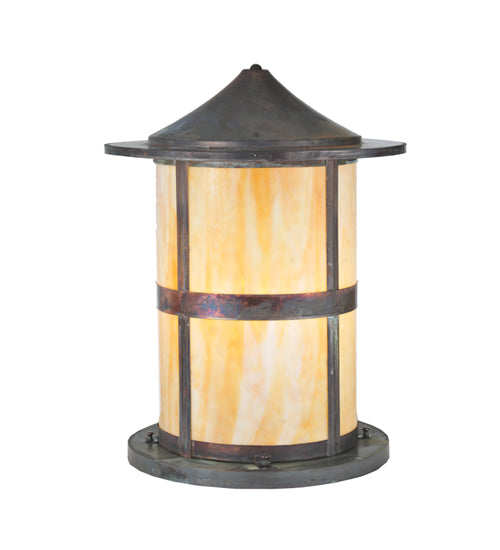 Meyda Tiffany Lighting 107851 Fulton One Light Pier Mount Outdoor Bronze / Dark