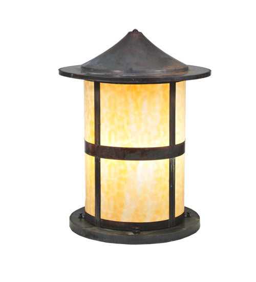 Meyda Tiffany Lighting 107851 Fulton One Light Pier Mount Outdoor Bronze / Dark
