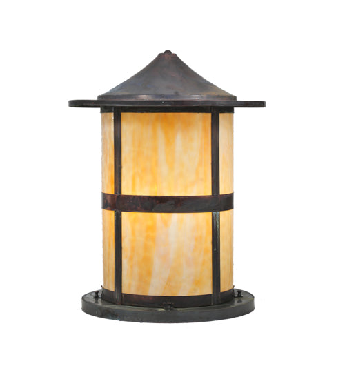Meyda Tiffany Lighting 107851 Fulton One Light Pier Mount Outdoor Bronze / Dark
