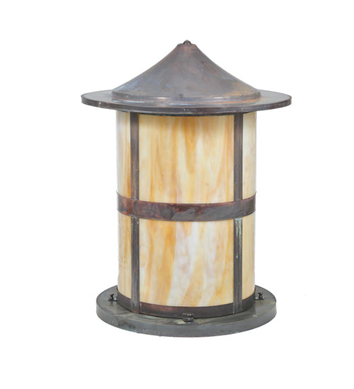 Meyda Tiffany Lighting 107851 Fulton One Light Pier Mount Outdoor Bronze / Dark